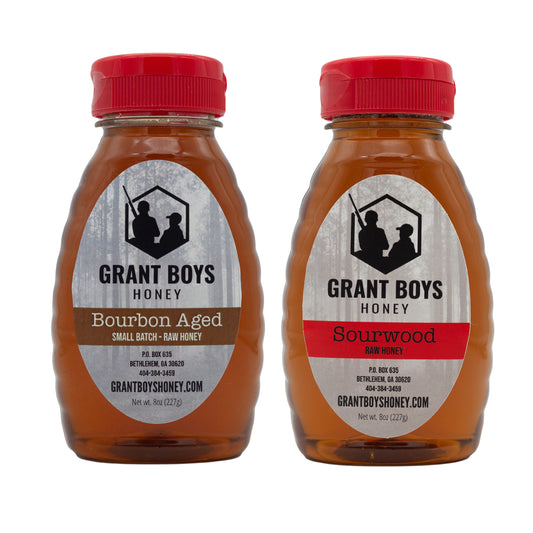 Bourbon Aged Honey and Sourwood Honey- 2 Pack
